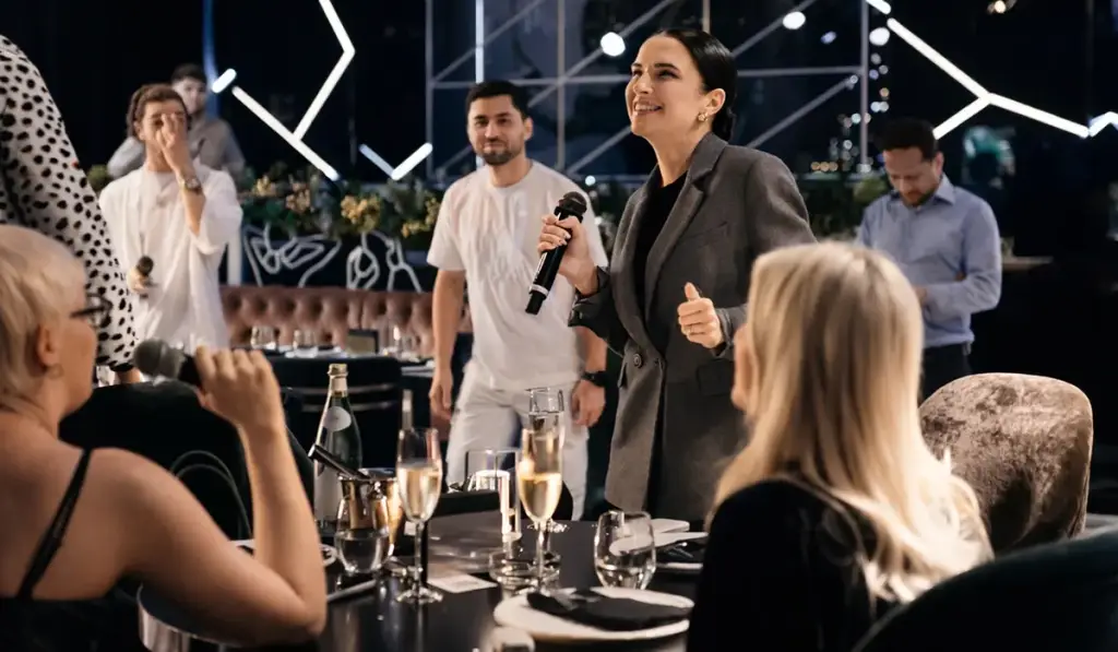 Late Evening: Transition from Dining to Singing and Social Experience